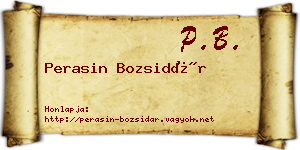 Perasin Bozsidár névjegykártya